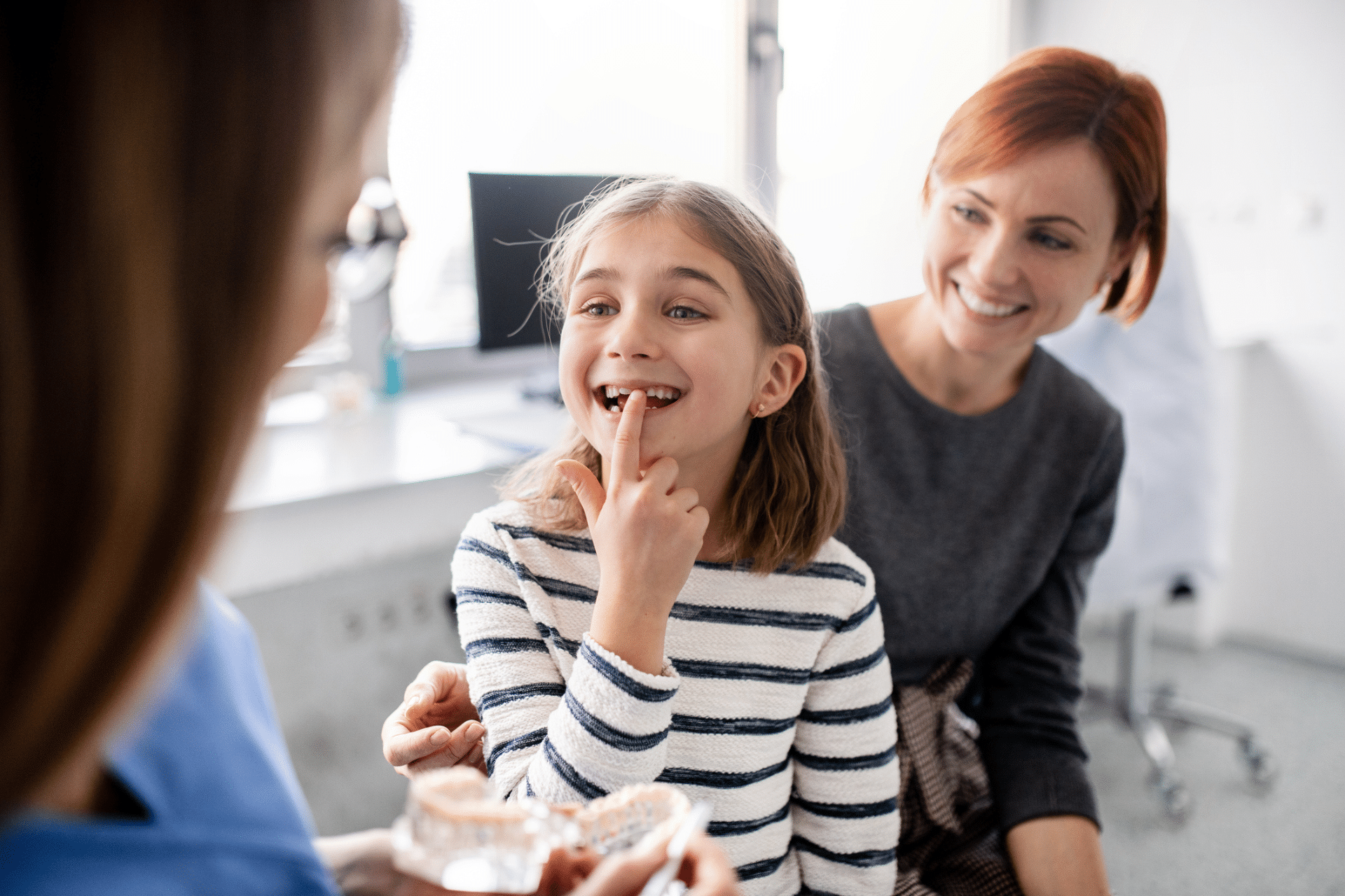 Child at an early orthodontic evaluation in Scarborough, ME